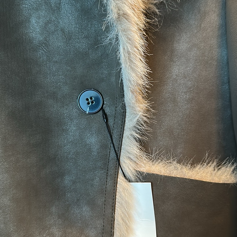 Zara Brown Shearling Coat - Picture 7 of 8